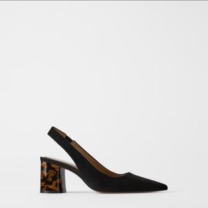 Zara Slingback Tortoiseshell Heels